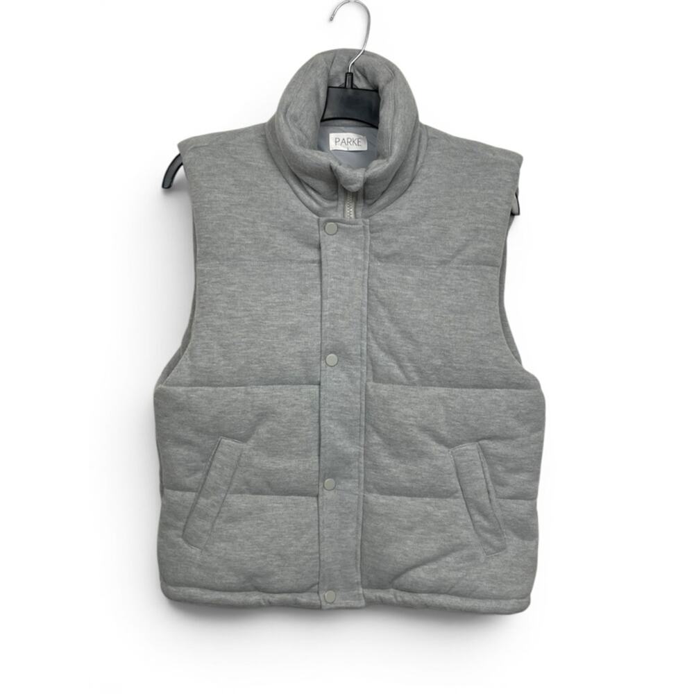 Parke light grey knit puffer vest size Large - Picture 5 of 8